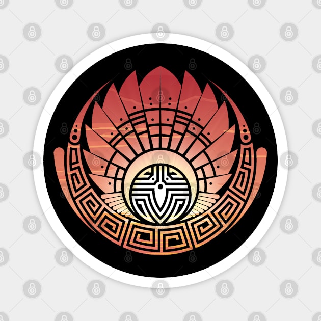 Orange Tribal Glyph Magnet by DoomDesigns